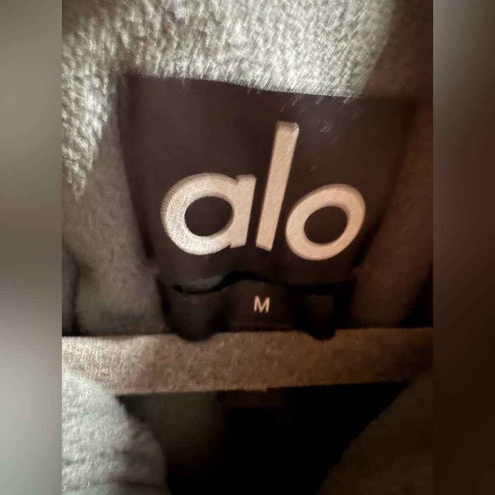 Alo Yoga Polar Fleece Cropped Wintry Mix Jacket (Charcoal Green) - Picture 7 of 7